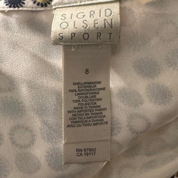 Sigrid Olsen Sport Polka Dot Midi Skirt Beige Black Ruffle Hem Boho Size 8 - Picture 5 of 5